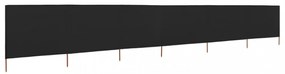 fekete szövet 6-paneles szélfogó 800 x 160 cm