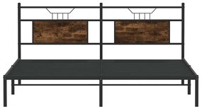 füstös tölgy színű szerelt fa ágykeret matrac nélkül 183x203 cm