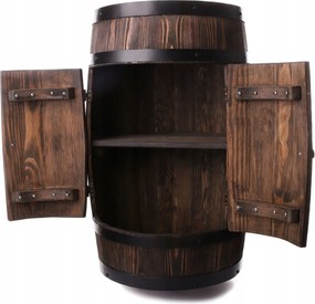 Fa bárpult alkoholos boroshordó szekrény palacktartó állvány 80x55 cm