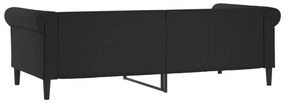 fekete műbőr kanapéágy 90 x 190 cm