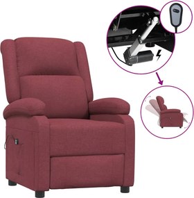vidaXL bordó szövet elektromos dönthető fotel