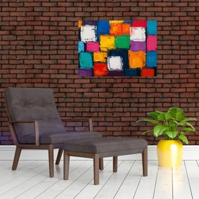 Kép - Színes négyzetek festménye (70x50 cm)