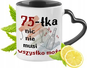 Születésnapra 75 75te Fekete Bögre Szív Alakú Füllel Ajándék