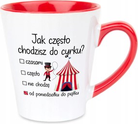 Latte Bögre 350ml Piros Ajándék Egész Hétre Cirkuszban Vegyes