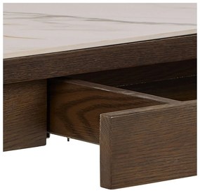 Bézs-sötétbarna konzolasztal kerámia asztallappal 40x100 cm Southampton – Actona