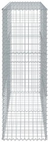 horganyzott vas gabion kosár fedéllel 200 x 50 x 150 cm