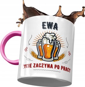 Rózsaszín Bögre Éva Barátnő Feleség Ajándék Nyomtatott Fotóval