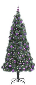 Műfenyő világítós karácsonyfa gömbszettel Zöld 180 cm PET