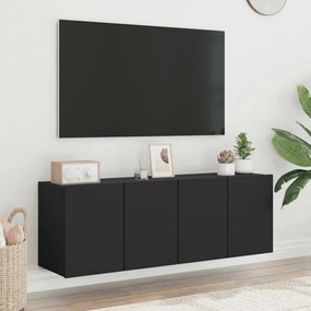 2 db fekete falra szerelhető TV-szekrény 60 x 30 x 41 cm