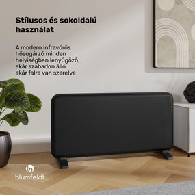 Blumfeldt SwiftWave infravörös fősugárzó, 2000 W, akár 20 m², érintésvezérlő alkalmazás, grafén