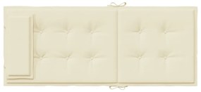 6 db krémszínű oxford-szövet magas háttámlájú székpárna