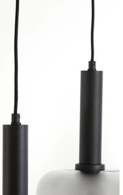 Fekete mennyezeti lámpa üveg búrával 100x22 cm Lekar – Light &amp; Living