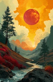 Poszter 53x81cm Vad folyó Alkonyat