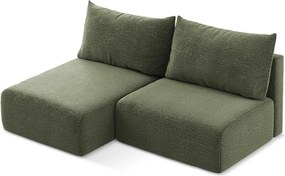 Zöld kinyitható-tárolóhelyes sarokkanapé (bal oldali) Kalena – Makamii
