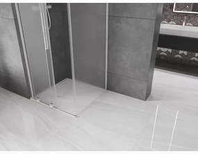 Mexen Velar L, zuhanykabin tolóajtóval 120 x 120 cm, 8 mm-es mattüveg, króm, 871-120-120-33-01