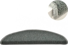 15 db sötétzöld félkör alakú lépcsőszőnyeg 56 x 17 x 3 cm
