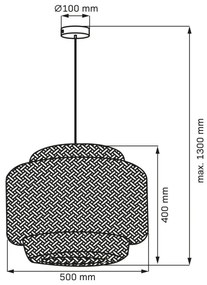Csillár zsinóron BERTA 1xE27/20W/230V átm. 50 cm bambusz