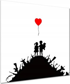 Vászonkép 80x80 Banksy Gyerekek a tetején