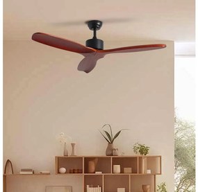 ZEVENTI - Mennyezeti ventilátor CUENCA Wi-Fi Tuya fekete/tölgy + távirányító