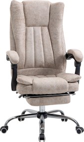 Vinsetto Irodai Forgószék Kényelmes Dönthető Lábpihenővel Magasságállítási Funkcióval Mikrofont Plastic Fém Nylon Beige+Fekete+Ezüst 63 x 71 x 110-118