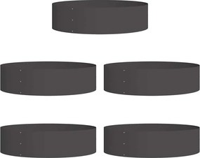 vidaXL Ültető gyűrű 5 pcs Fekete 80 x 80 x 20 cm