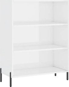 vidaXL magasfényű fehér szerelt fa polcos szekrény 69,5 x 32,5 x 90 cm