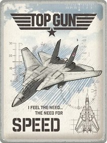 Fém tábla Top Gun - The Need for Speed, (30 x 40 cm)