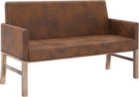 vidaXL barna művelúr pad karfával 140 cm