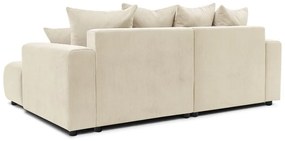 Krémszínű bársony sarokkanapé Enjoy – Bobochic Paris