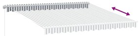 antracitszürke-fehér LED-es kézi napellenző 400 x 350 cm