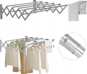 Fali Szárítógép Összecsukható 7x 80cm Rozsdamentes Acél Erős