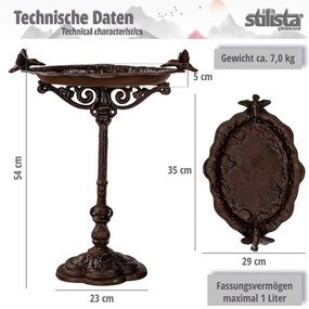 STILISTA Öntöttvas madáritató 45 x 29 cm antik zöld