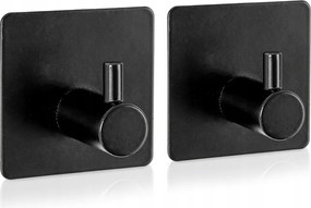 Akasztós Akasztó Öntapadós Fekete Fém Fürdőszoba Konyha 2 Db