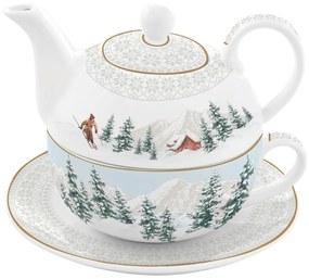 Chalet porcelán egyszemélyes teáskészlet 350ml + 350ml, díszdobozban