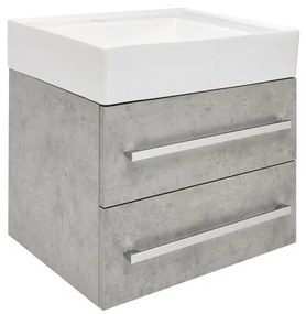 SAT Cube Way Fürdőszobaszekrény mosdóval 60x53x46 cm beton matt CUBE46602BESATCW