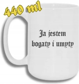 Bögre Fehér Nagy 440ML Vicces Ajándék 1670 Gazdag Vagyok És Mosott