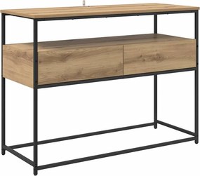 vidaXL Konzolasztal fiókkal Artisan tölgy 100 x 40 x 75 cm Faanyag