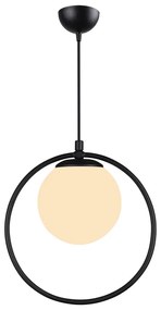 Fekete fém függőlámpa üveg búrával ø 15 cm Ates – Squid Lighting