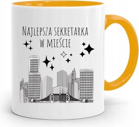 Sárga Bögre Ajándék Titkárnőnek Legjobb fényképes nyomattal