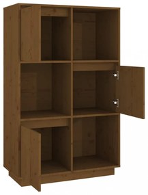 mézbarna tömör fenyőfa magasszekrény 74x35x117 cm