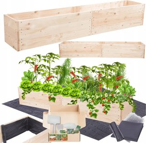 Magasított ágyás fa virágtartó zöldséges ház tájkép 27x160x30