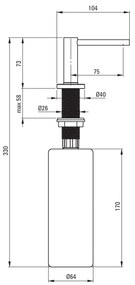 Deante Aster, mosogatószer adagoló konyhai mosogatóhoz hosszú kifolyóval 500ml, króm, ZZZ_00DD