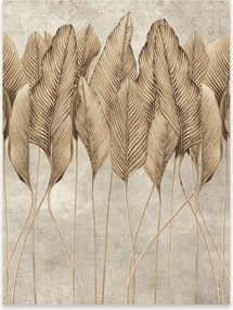 Poszter Falra Boho Levelek Bézs Vászonkép Hálószoba Nappali Keret Nélkül 70x50