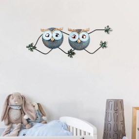 Owl fém fali dekoráció, 77×28 cm