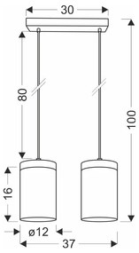 Fekete-natúr színű függőlámpa üveg búrával ø 12 cm Wels – Candellux Lighting