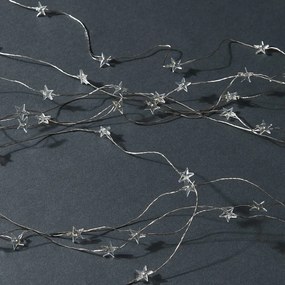 STAR LIGHTS LED égősor USB kábellel, ezüstdrót-csillagok 100 égővel