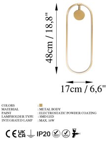 Aranyszínű LED fali lámpa Can – Opviq lights