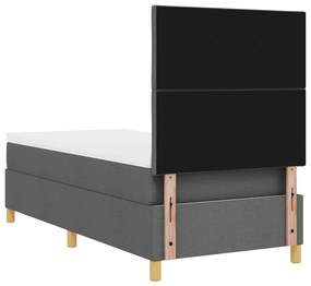 Box Spring ágy matraccal, sötétszürke, 90x200 cm