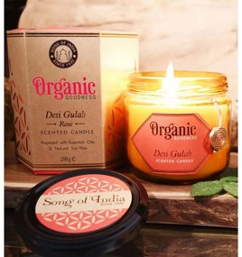 Desi Gulab - Rose 200 g organikus gyertyaborostyánsárga üvegben