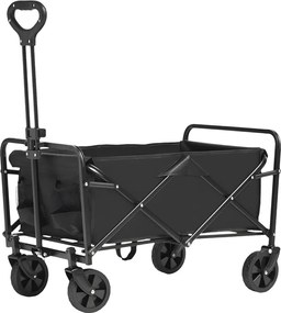 Kerti kocsi, összecsukható, fekete, KARIL